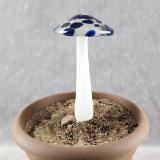 #04122427 GLOW IN THE DARK mushroom on glass stake 7.5''H x 4''W $80