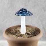 #04122403 GLOW IN THE DARK mushroom on glass stake 6''H x 4''W $80