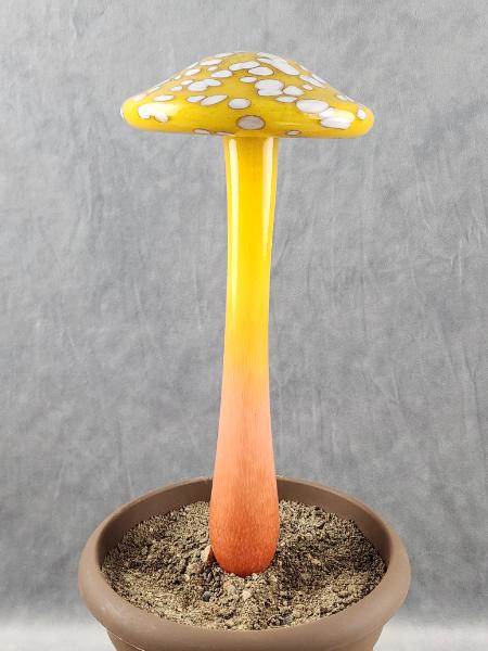 #04112406 LG mushroom with glass stake 14''Hx 6''W $100