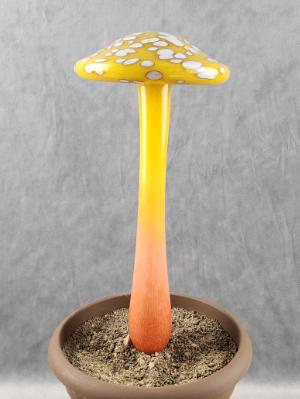 #04112406 LG mushroom with glass stake 14''Hx 6''W $100