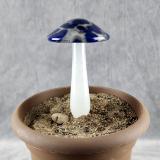 #04122426 GLOW IN THE DARK mushroom on glass stake 6.5''H x 4''W $80