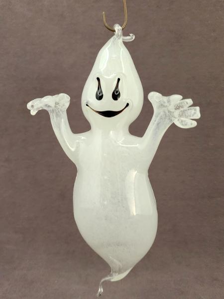 Schack#883 #09222309 GLOW IN THE DARK  hanging ghost 9''Hx4''W $150