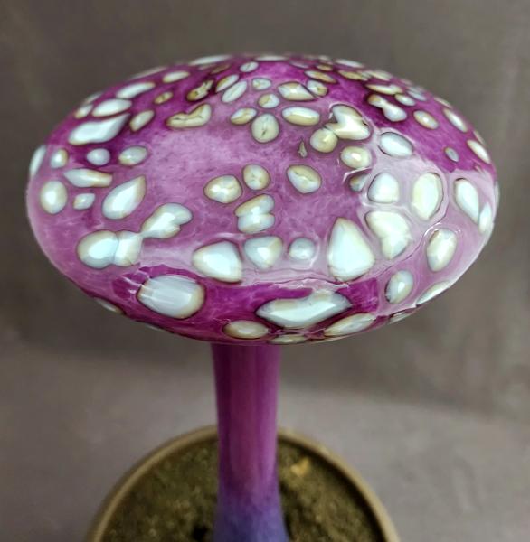 #04052415 LG mushroom with glass stake 15''Hx6''W $100