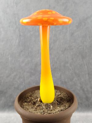 #04112405 LG mushroom with glass stake 13''Hx 6.5''W $100