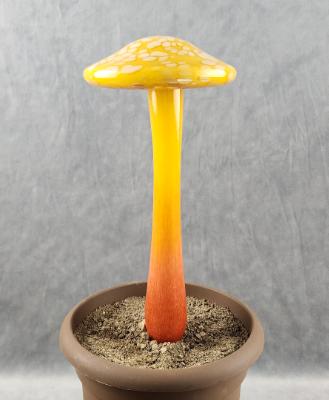 #04112407 LG mushroom with glass stake 13''Hx 6''W $100