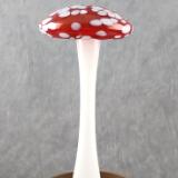 #04112412 LG mushroom with glass stake 13.5''Hx 6''W $100