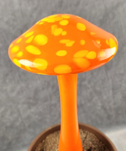 #04112403 LG mushroom with glass stake 13''Hx 6''W $100