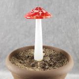 #04122408 GLOW IN THE DARK mushroom on glass stake 7.5''H x 4''W $80