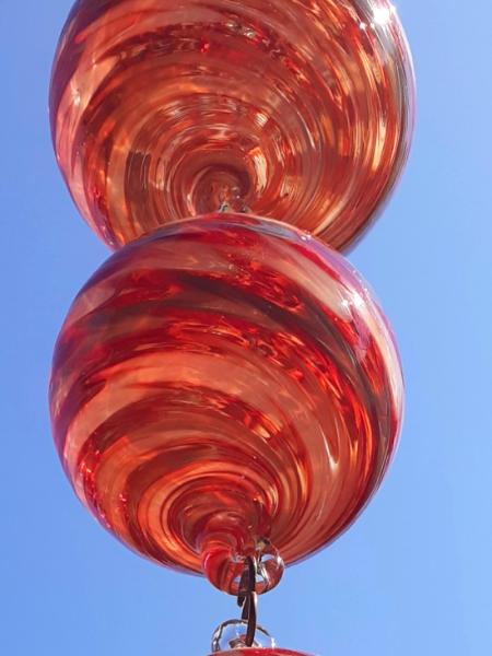 #08262501 Three Hanging Ball Sculpture WSU Colors LG-6.25'' Med-4.75'' Sm-3.75'' Long 22'' $180.00