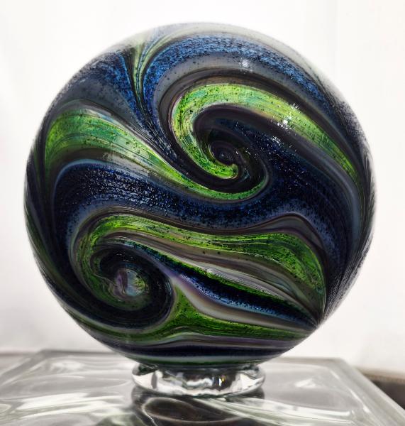 #09012603 Glass Float Starry Night Design 6.5''  $80.00