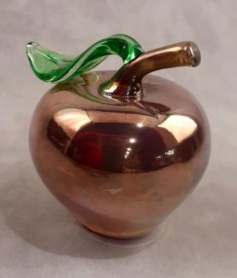 #11152504 Gold Apple with stem and leaf 3.75''HX3.5''W $90.00