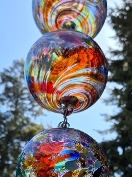 #05032601 Four Ball Hanging Sculpture Confetti Design LG-6.75'' Med-5.75'' Sm-4.75'' Xsm-3.5'' total length 31.5'' $225.00