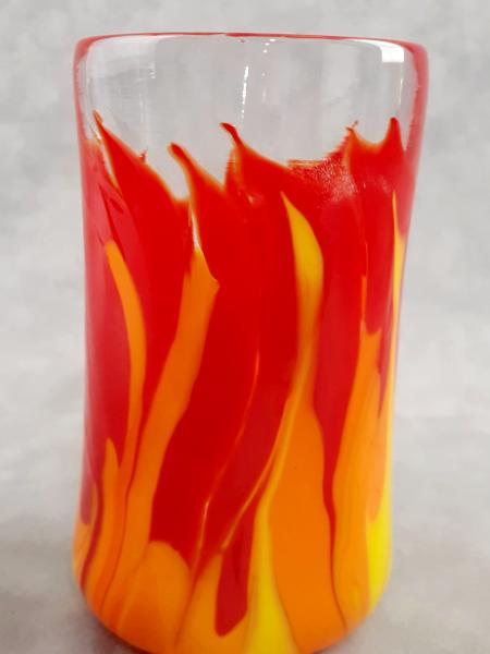 #07122509 Drinking Glass Fire Design 5.5''HX3.18''W $80.00