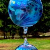 #02152602 Three Hanging Ball Sculpture LG-6.25'' Med-5.5'' Sm-4.5'' 23'' long Iridised $180.00