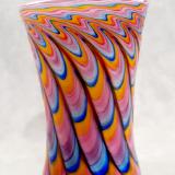 #01072610 Drinking glass Rainbow Tie-Die colors  6.5''HX3.5''W $90.00