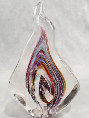 #11172502 Solid Glass Sculpture Glows in the Dark 7.25''HX4.75''WX2.75''D $150.00
