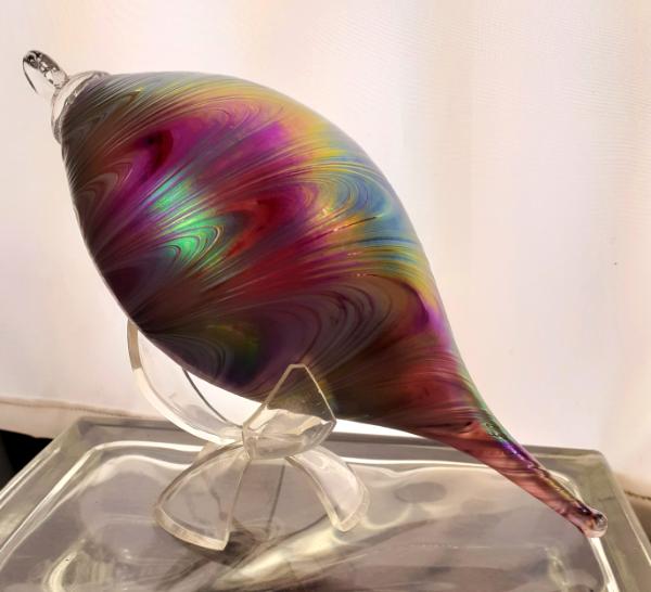 #01072612 Icicle Ornament Purple colors Iridised 8.25''LX3''W $65.00